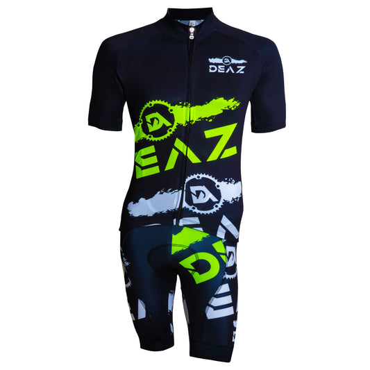 Completo Deaz Tall Neck Nero/Verde Fluo + calze