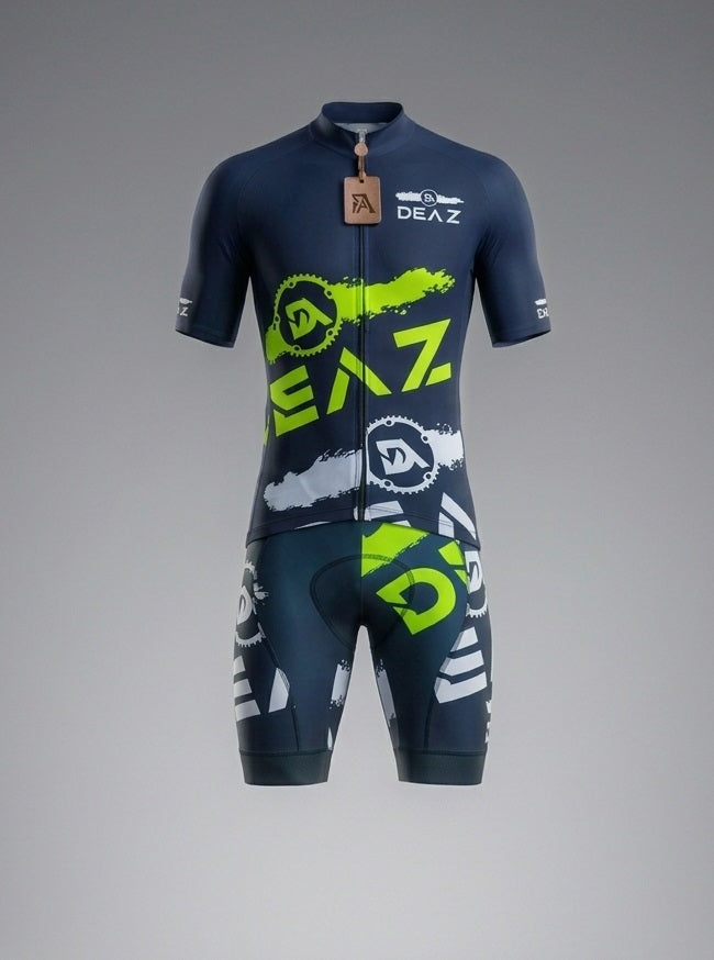 Completo Deaz Tall Neck Nero/Verde Fluo + calze