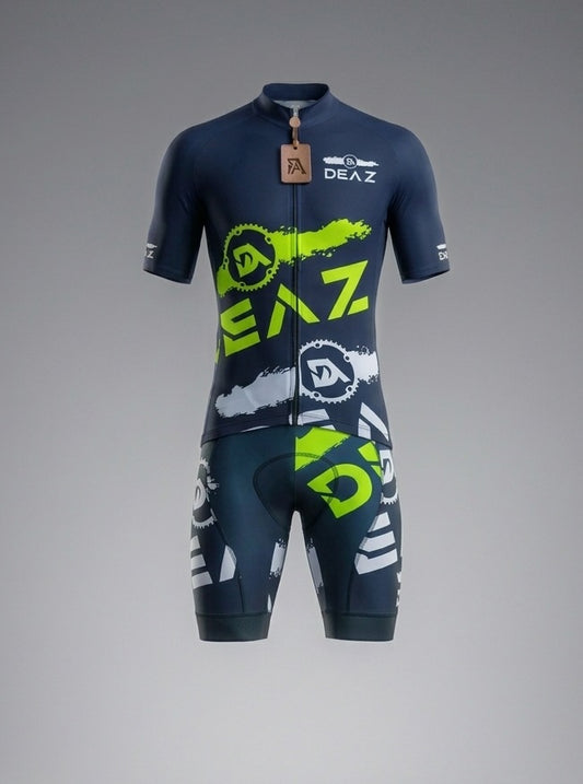 Completo Deaz Tall Neck Nero/Verde Fluo + calze
