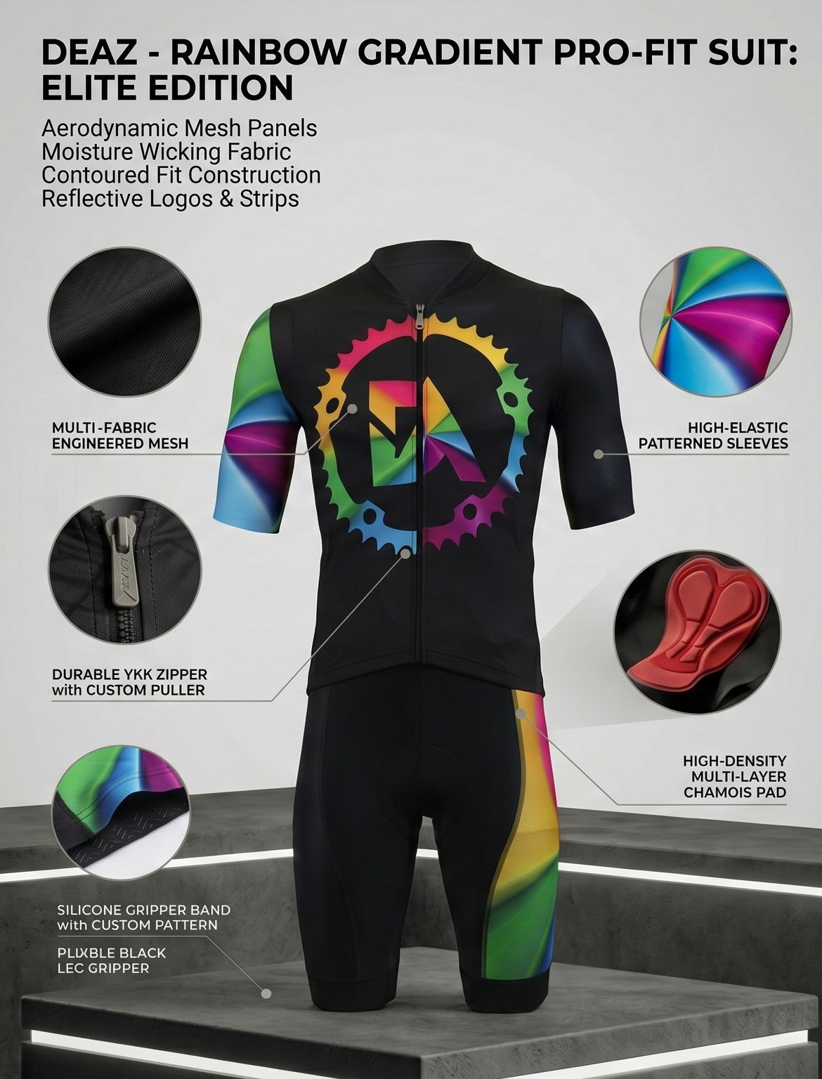 Completo DEAZ high performance laser cut Raimbow + calze